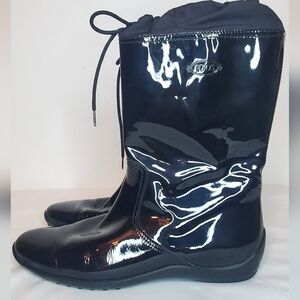 Tod's -Size 10 1/2  -Black Patent Leather Boots